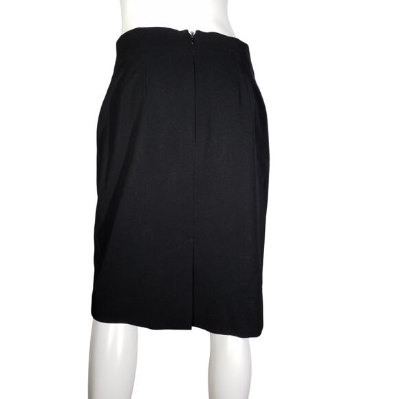 Vintage Wheaton & Katz Ltd Womens Sz 12 Skirt Black Pencil Wool Office Career - Picture 2 of 5